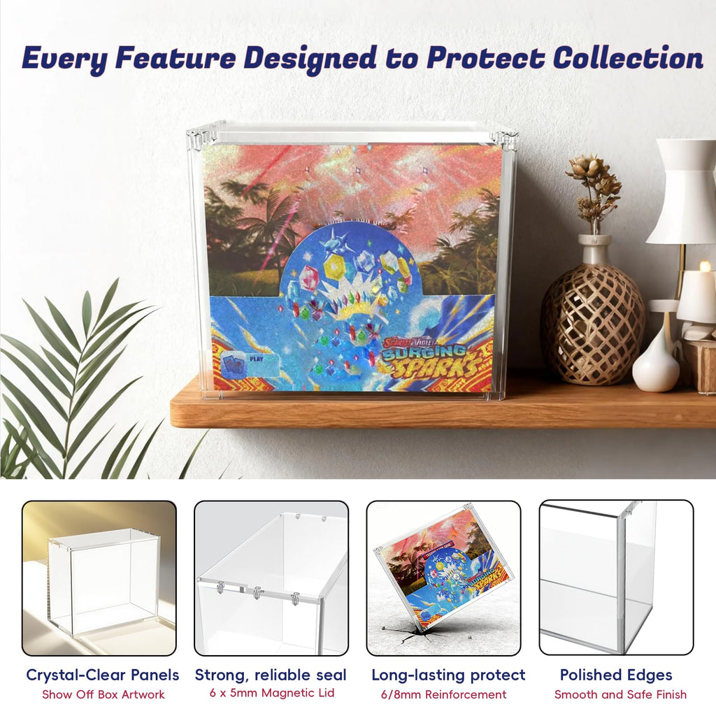 Clear Acrylic Booster Box Case with Magnetic Lid E4353