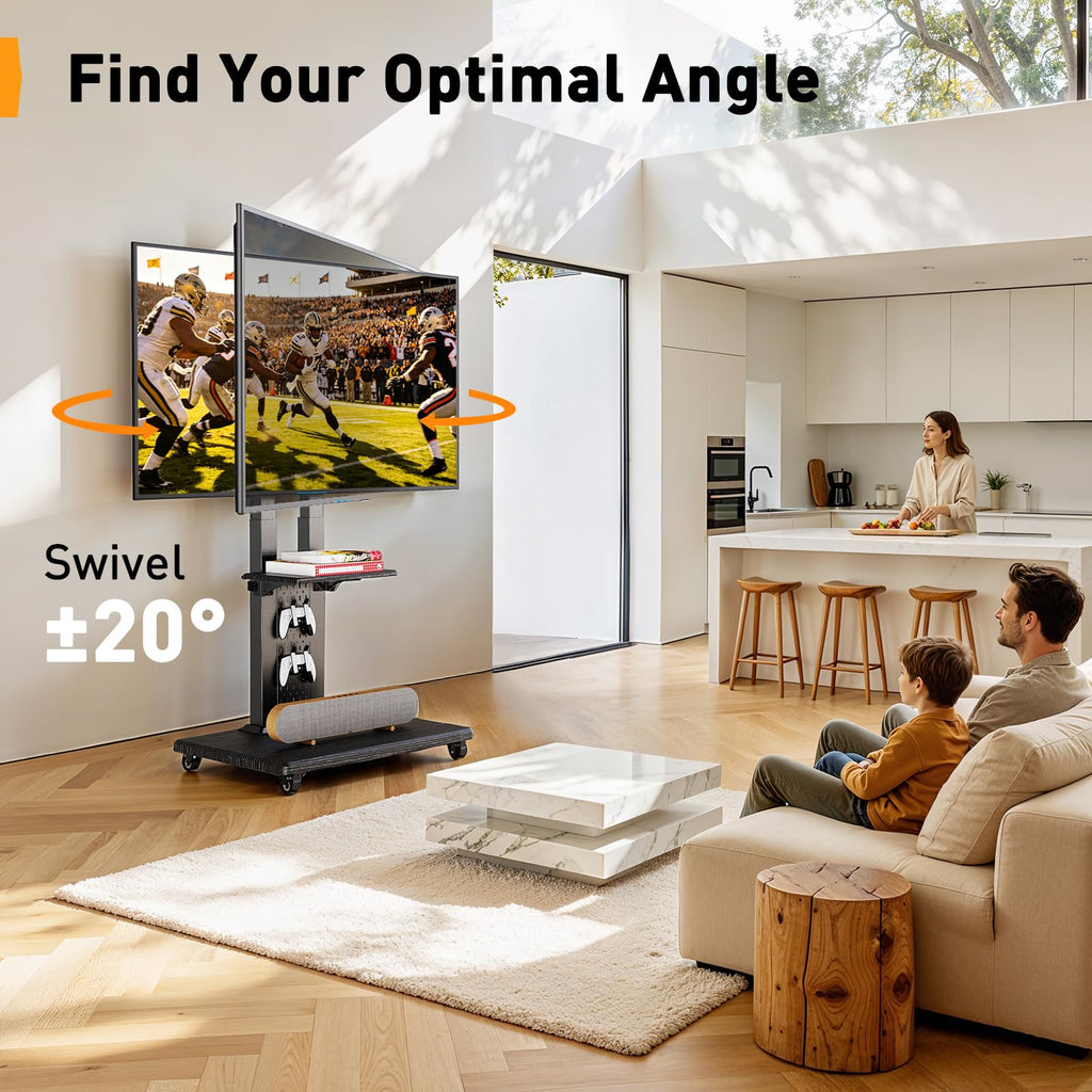 Rolling TV Stand with Pegboard for 32–86 inch TVs E921469
