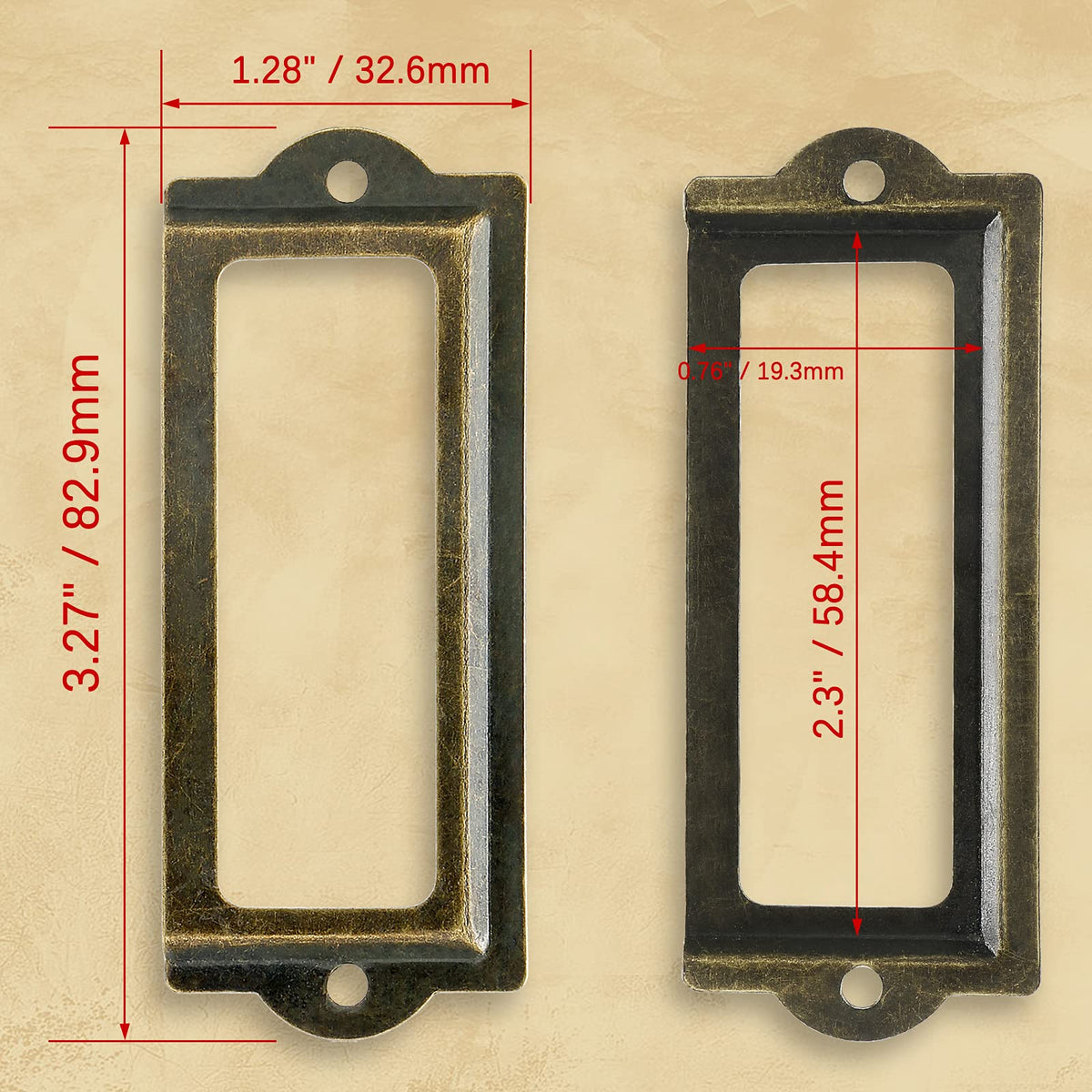 Bronze 3.3 Inch Label Holder 30 Pcs K581