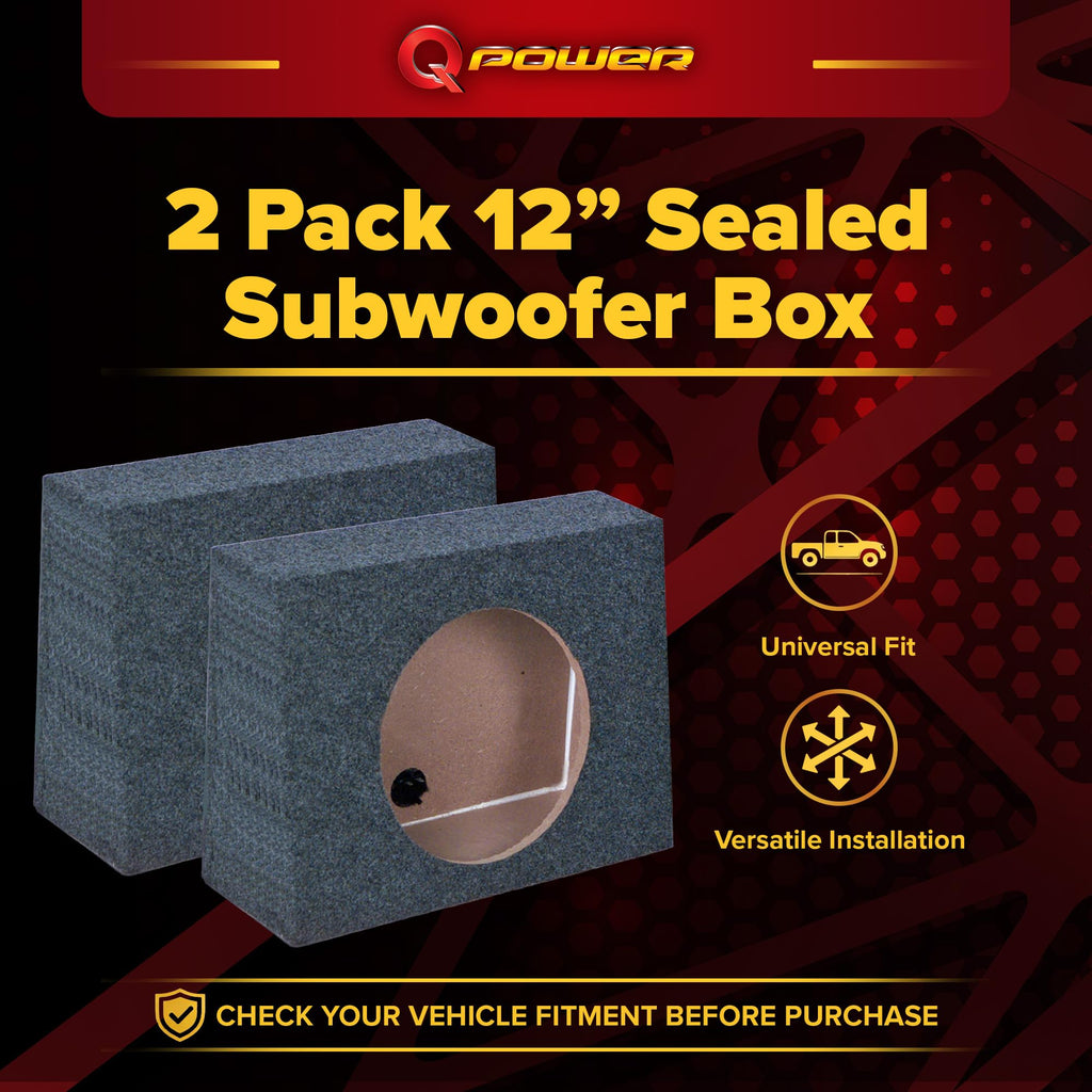 Single 12-Inch Sealed Car Audio Subwoofer Box T1908