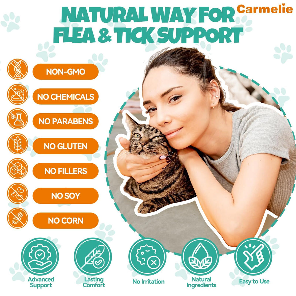 Flea and Tick Prevention for Cat with Vitamins Fish Oil 2 fl oz T521570