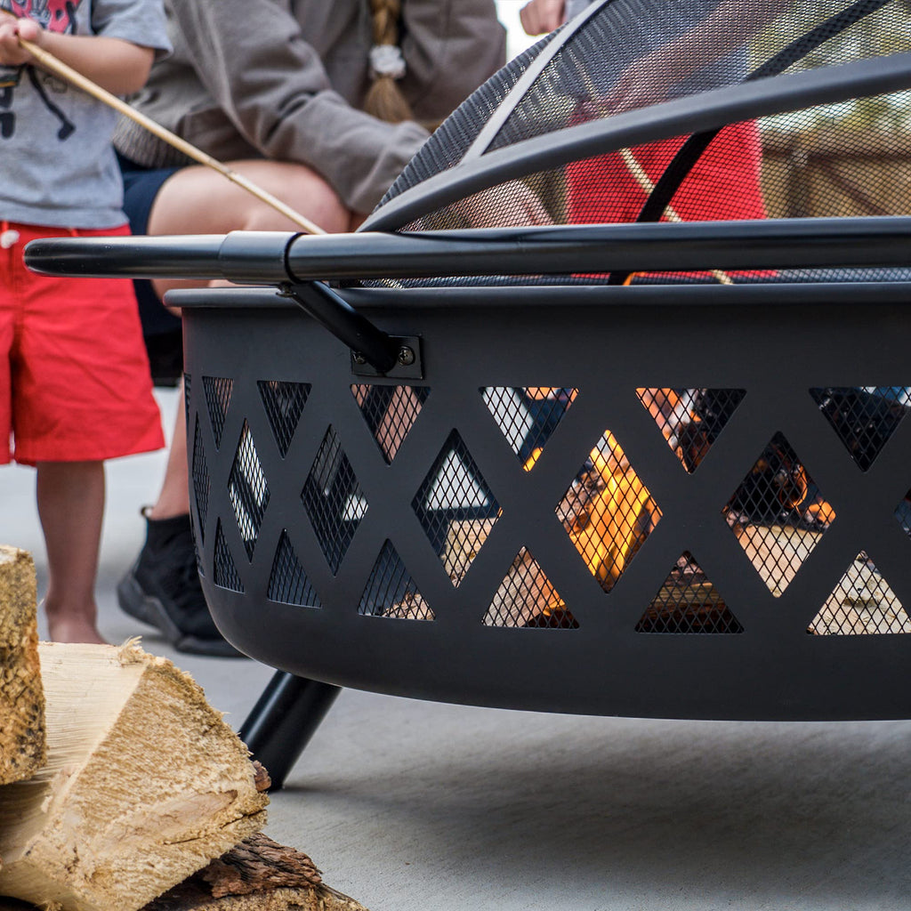 42” Wood Burning Patio Fire Pit with Spark Screen O708964