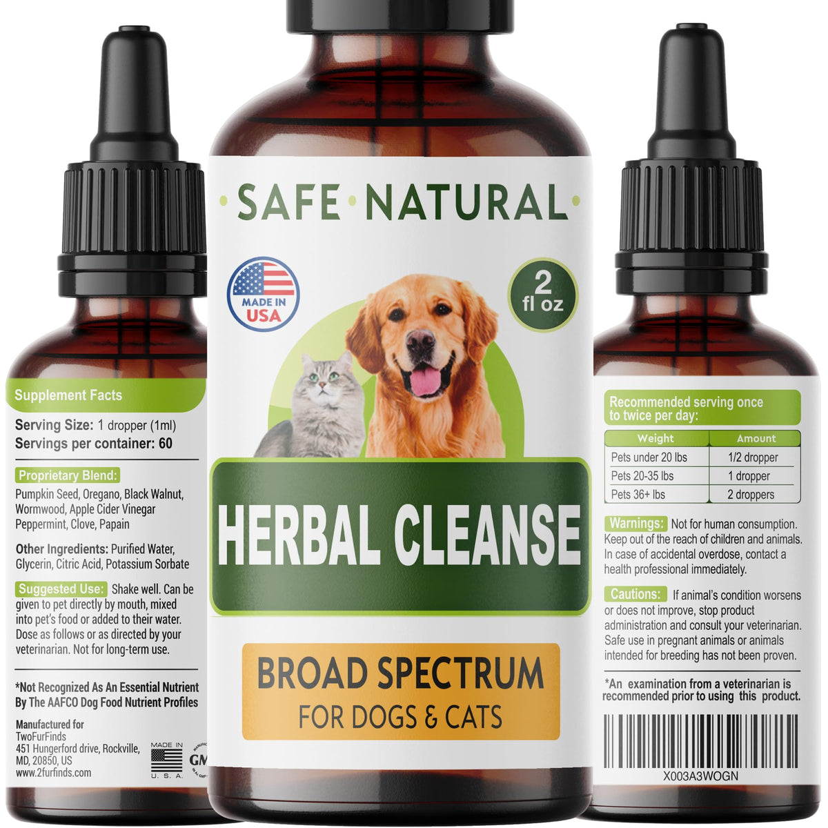 Herbal Cleanse for Cats and Dogs 2.0FlOz U6342