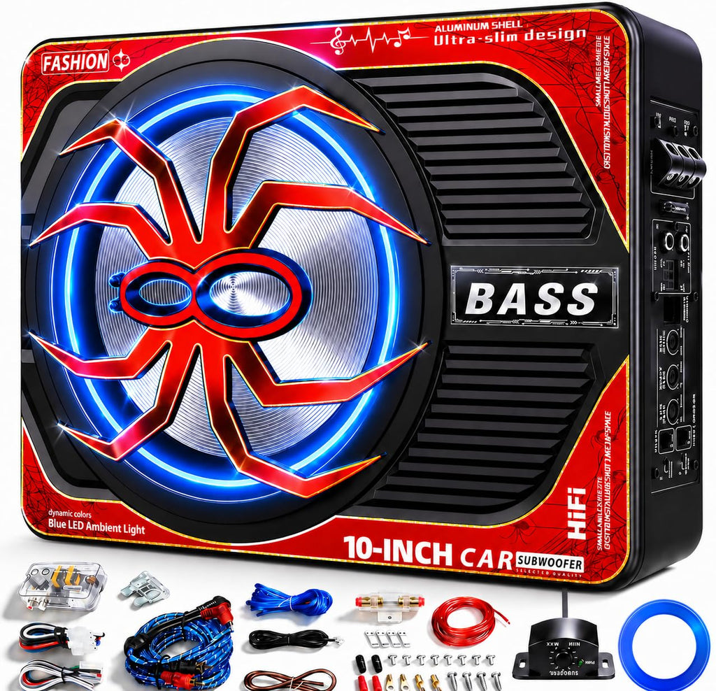 2000W 10 Inch Underseat Car Subwoofer and Amp Package Y581