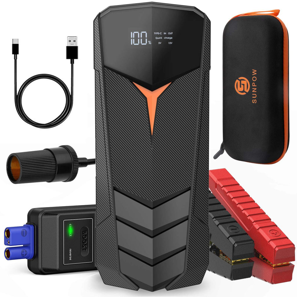 2000A Peak 20000mAh 12V Lithium Jump Starter Battery Pack with LCD Screen and LED Light H3802