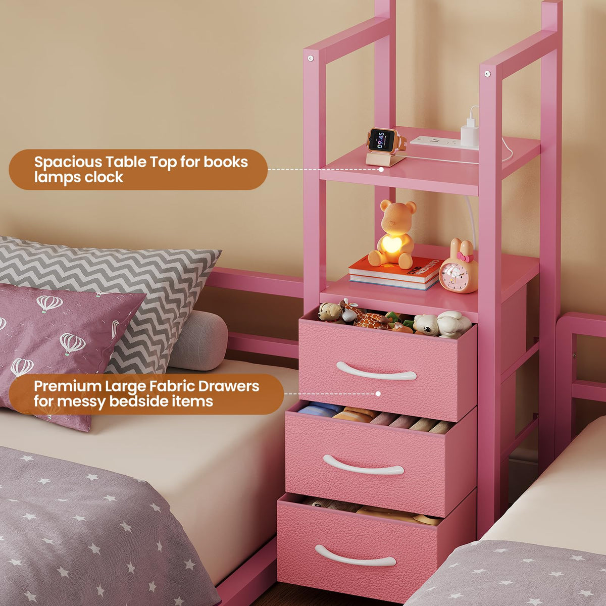 Triple Bunk Bed Twin Over Twin with Storage D274467