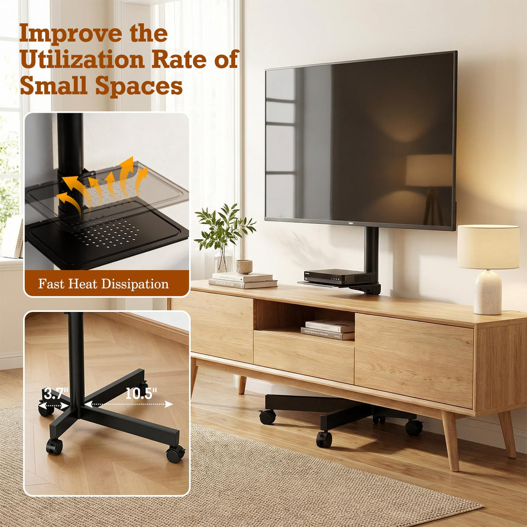 Rolling TV Stand with Wheels for 23-60 Inch Flat Curved TVs V11642