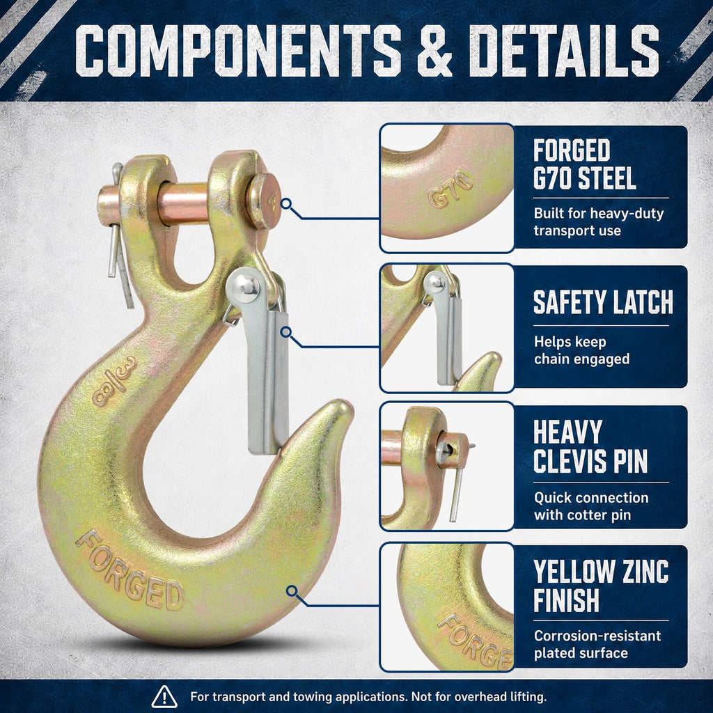 3/8" Heavy Duty Clevis Slip Hook with Safety Latch L638788