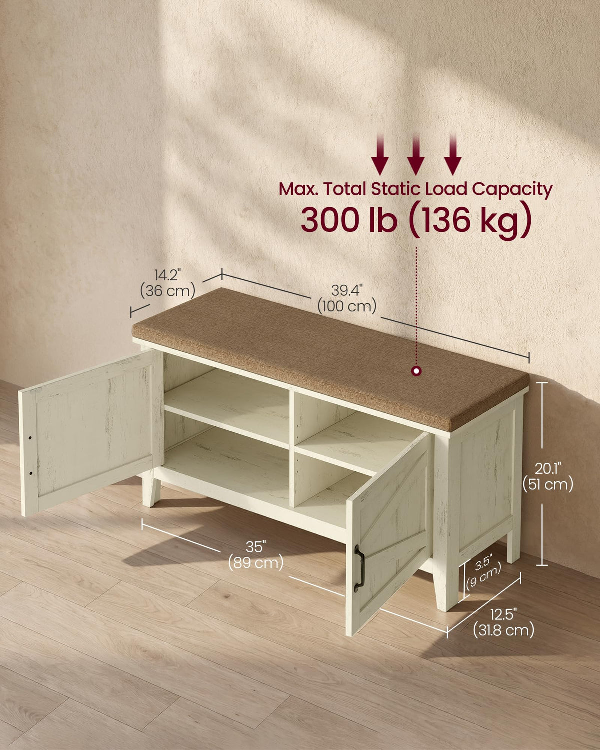 Shoe Bench with Cushion I388728