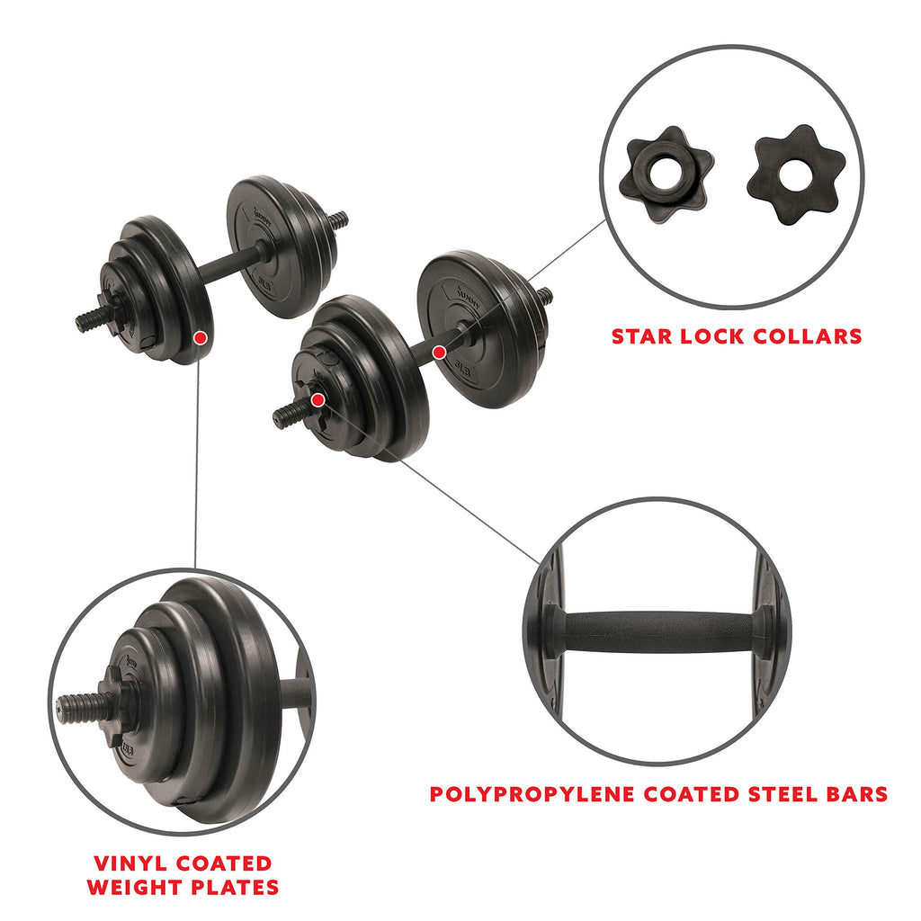 40 Lb Vinyl Dumbbell Set Hand Weights V5494