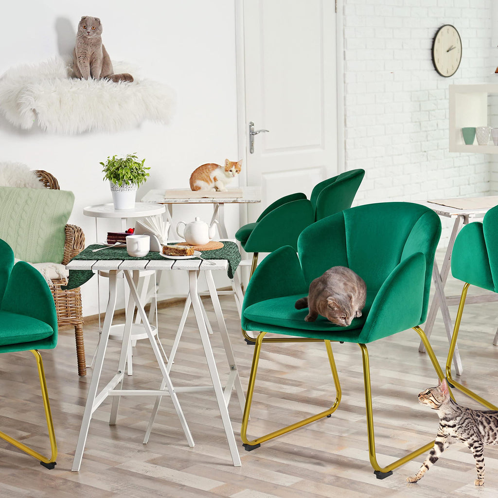 Green Flower Shape Accent Chairs Set of 2 I2938
