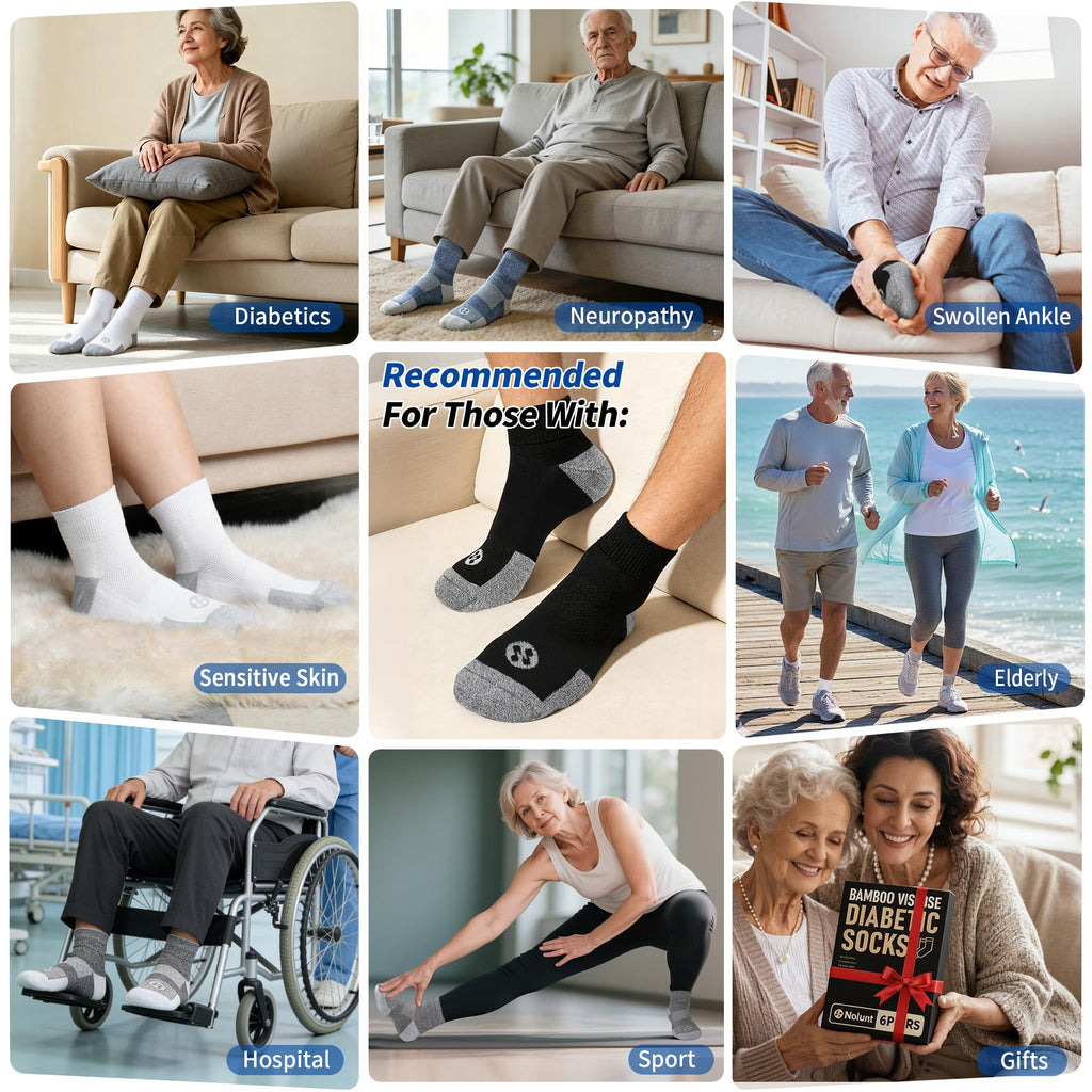 6 Pairs Ankle Diabetic Socks T5951