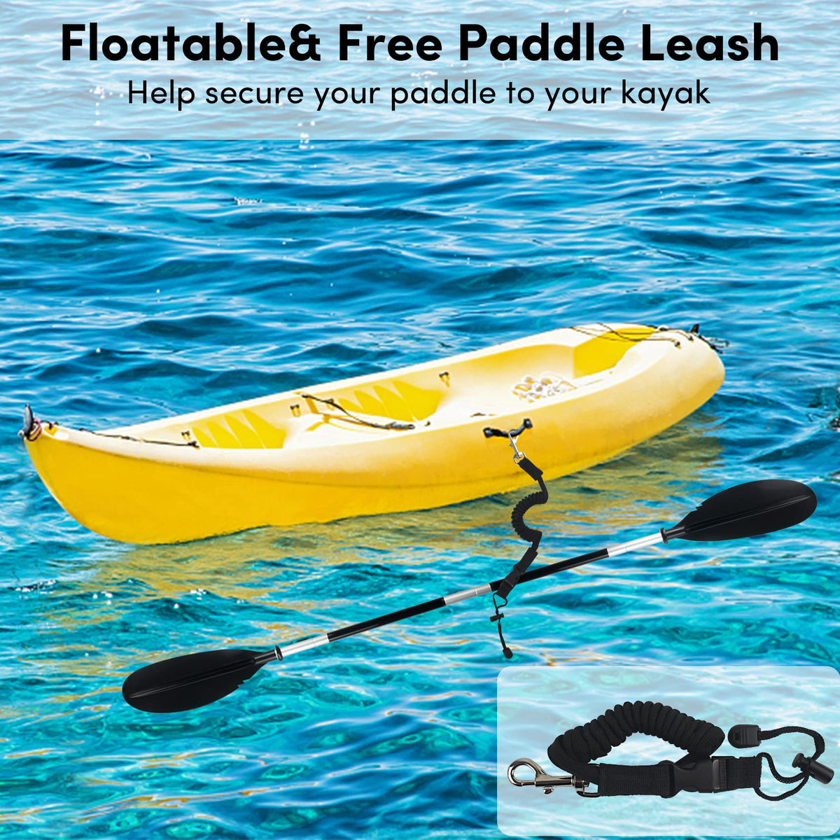 Adjustable 4 Piece Kayak Paddles with Paddle Leash W255