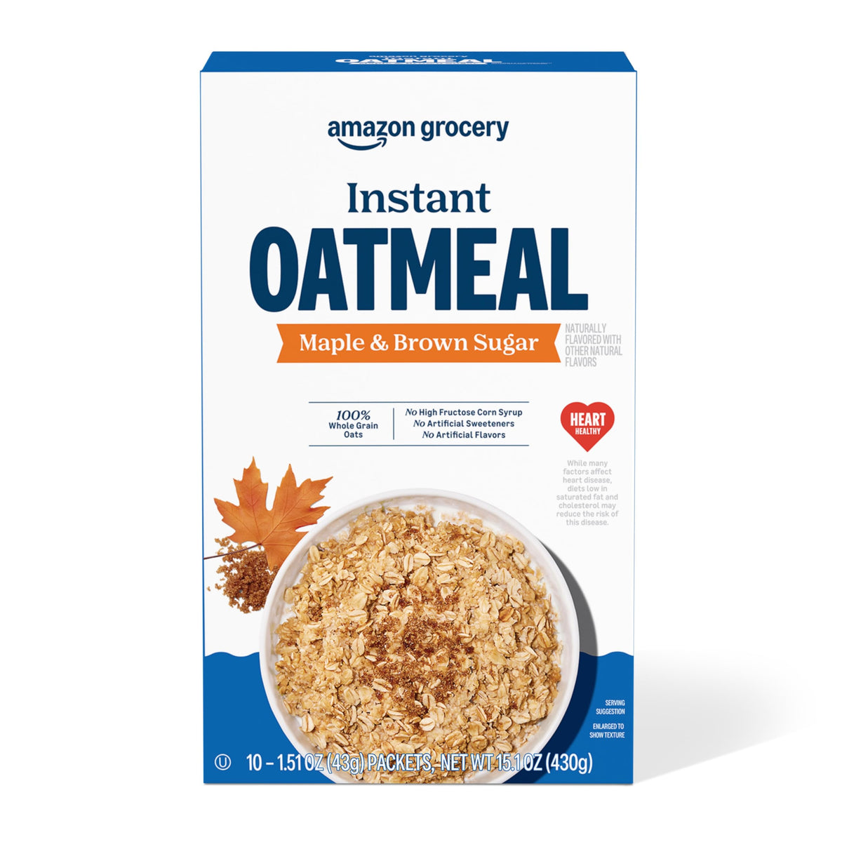 Maple & Brown Sugar Instant Oatmeal, 15.1 Oz, 10 Ct R698949