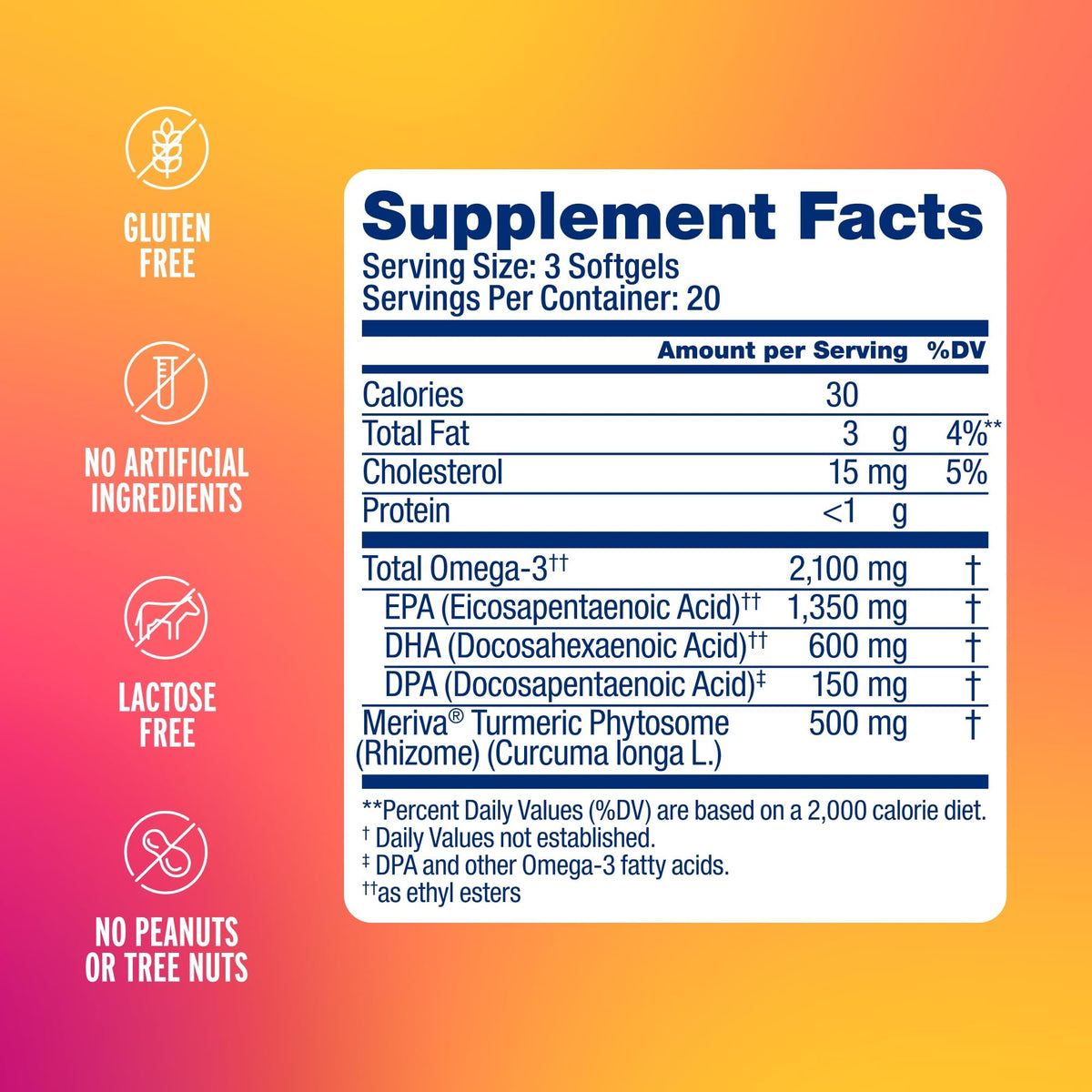 Omega-3 with Turmeric 60 Softgels E841