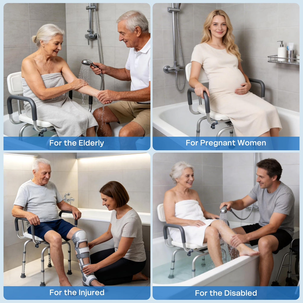 Swivel Shower Chair with Arms and Backrest N372