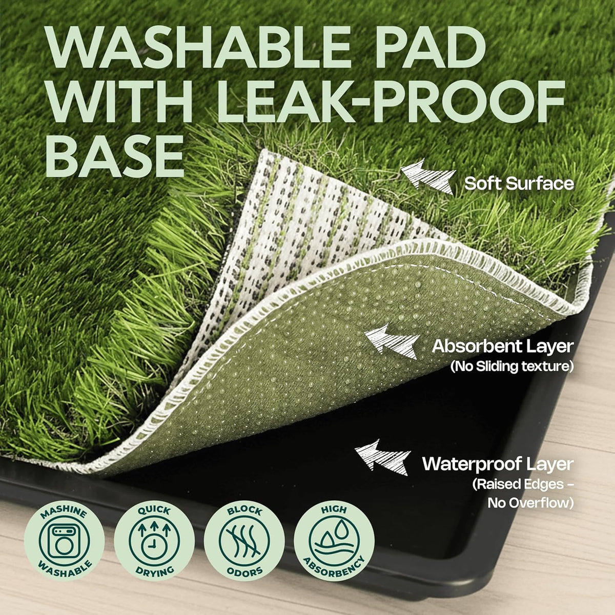 23”x35” Artificial Grass Dog Potty Pad with Tray Z63578