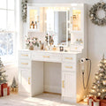 Vanity Desk with Mirror and LED Lights S834