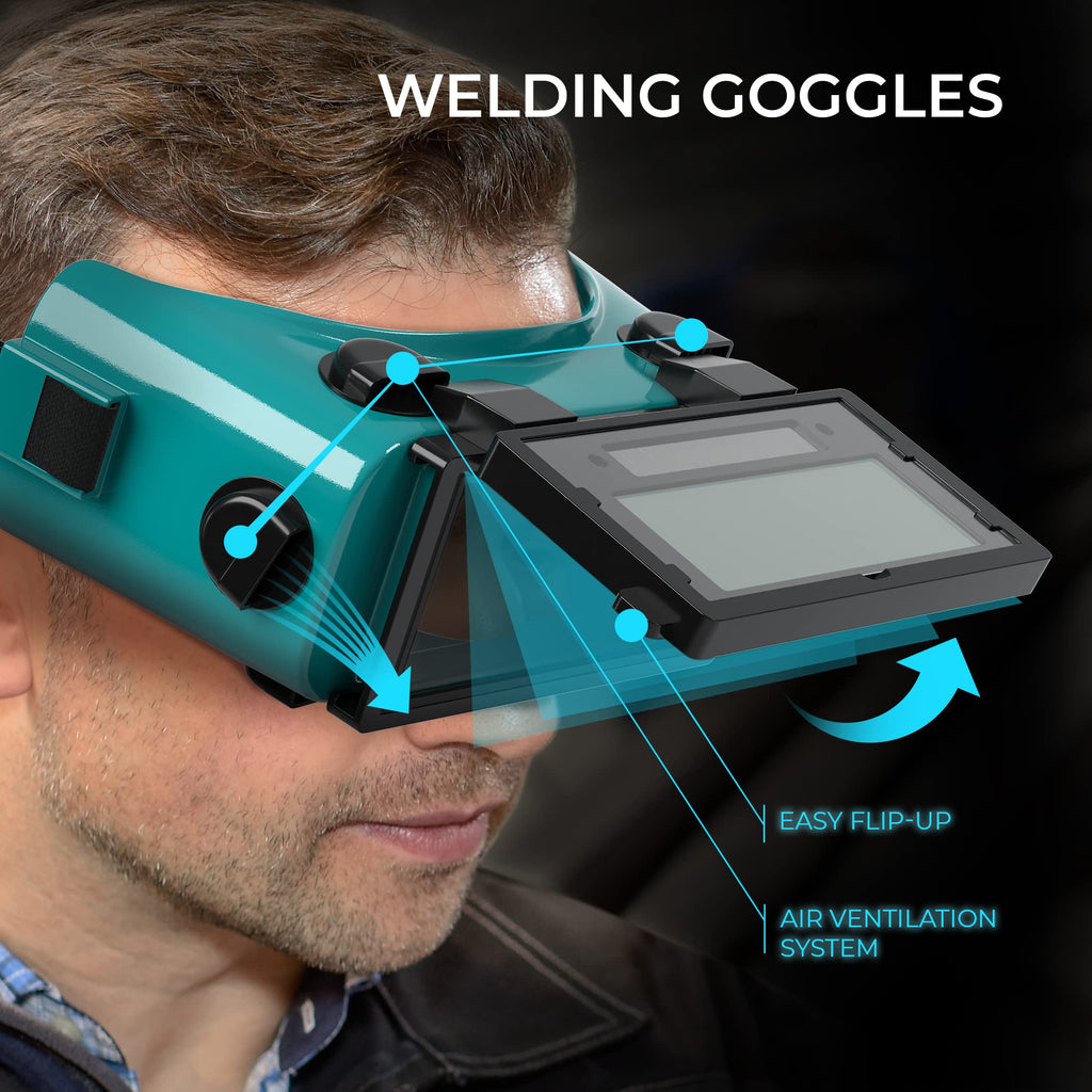 Welding Goggles Auto Darkening Flip Up DIN 8-12 S269363