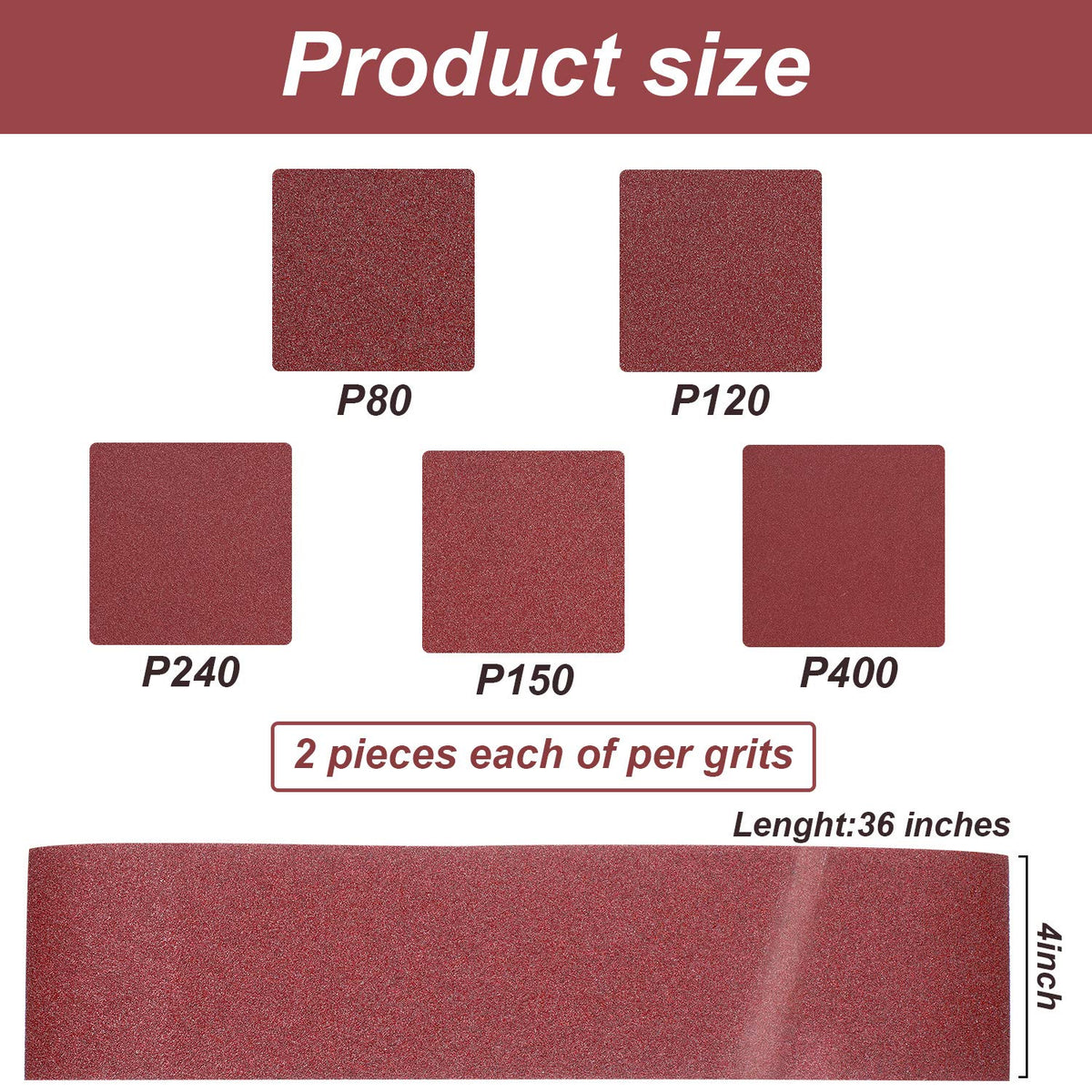 22 Pieces 4 x 36 In Sanding Belts and 6 In Self-Adhesive Discs Set F9827