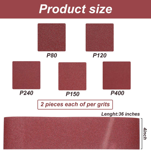 22 Pieces 4 x 36 In Sanding Belts and 6 In Self-Adhesive Discs Set F9827