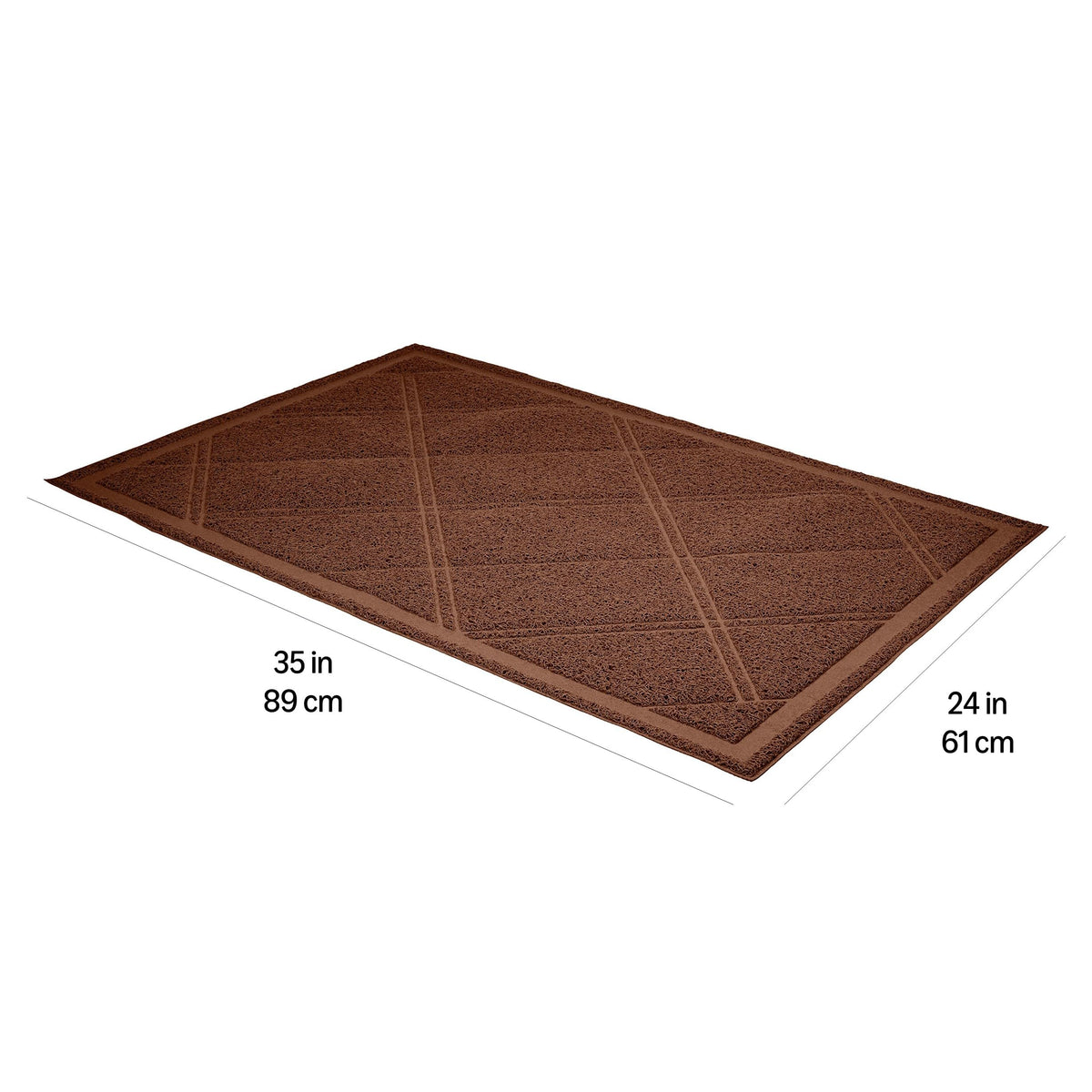 Less-Mess Cat Litter Box Mat 24" x 35" Brown F30460