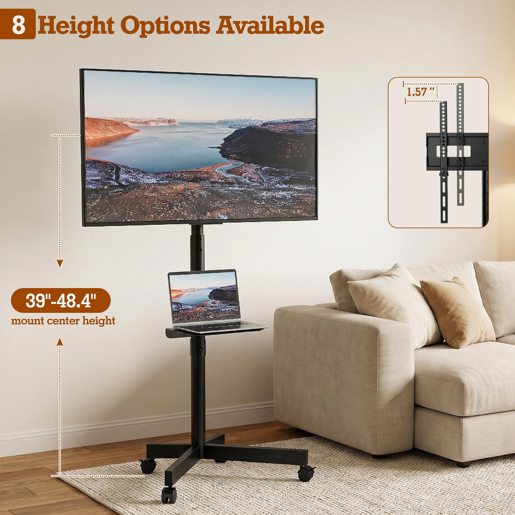 Rolling TV Stand with Wheels for 23-60 Inch Flat Curved TVs V11642