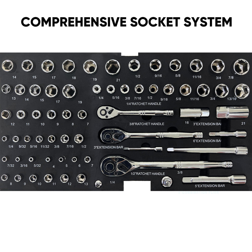 3-Drawer Steel Tool Chest with 439-Piece Mechanics Tool Set S1025