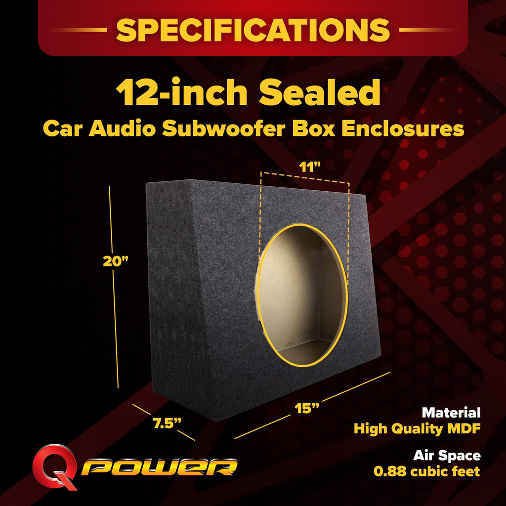 Single 12-Inch Sealed Car Audio Subwoofer Box T1908
