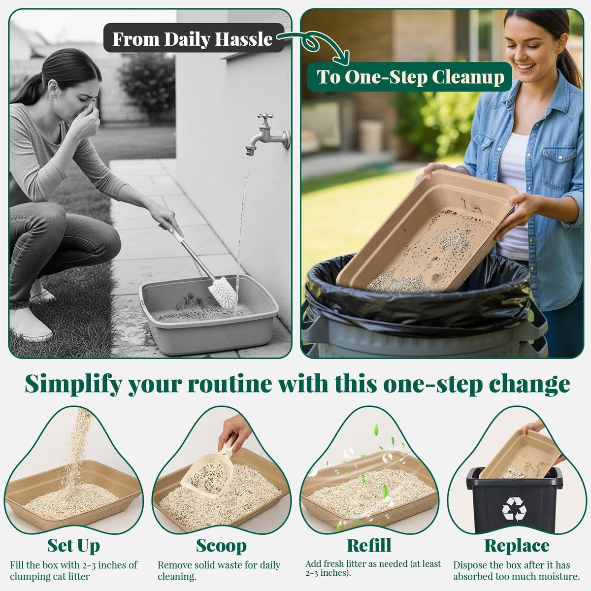 10-Pack Disposable Litter Box T5893