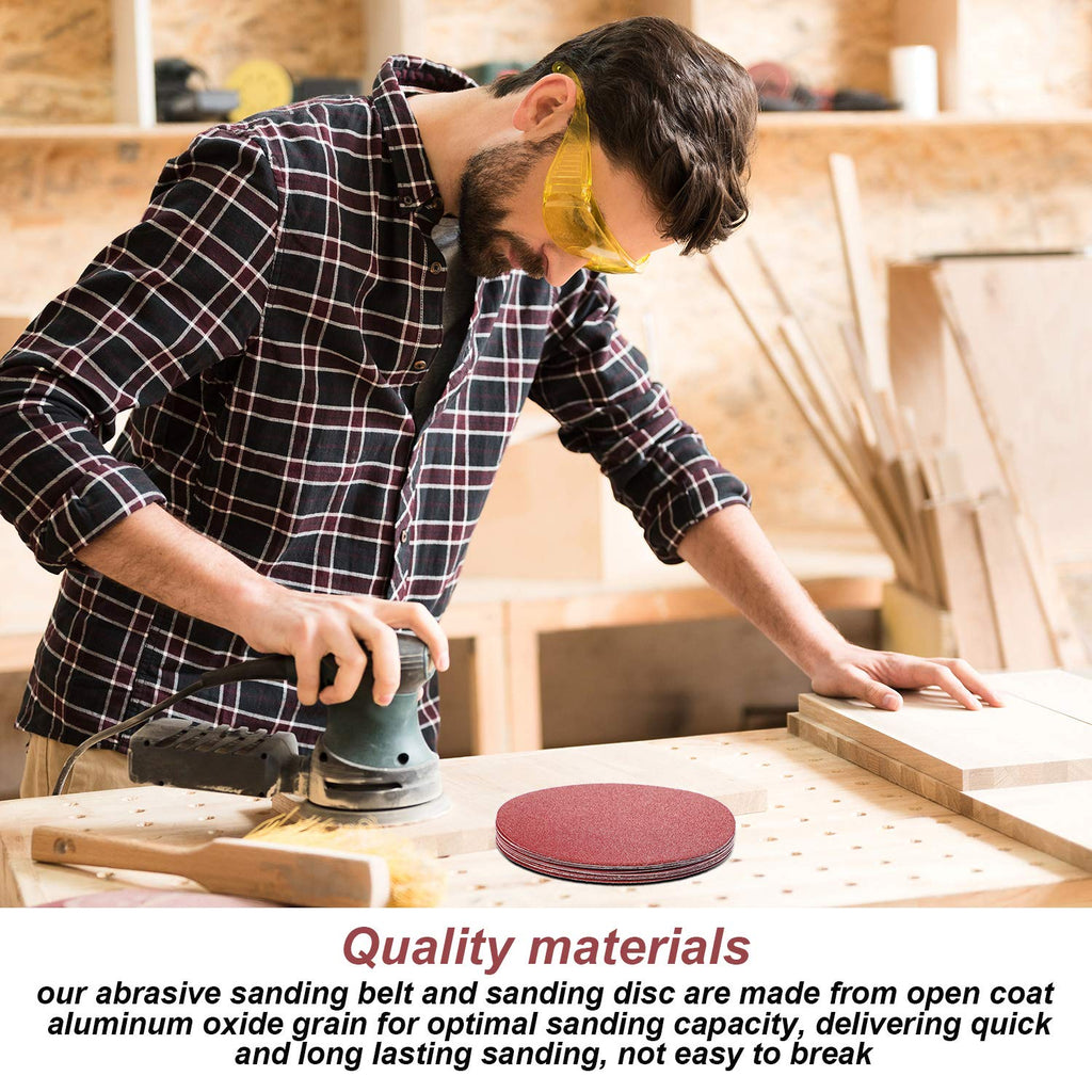 22 Pieces 4 x 36 In Sanding Belts and 6 In Self-Adhesive Discs Set F9827