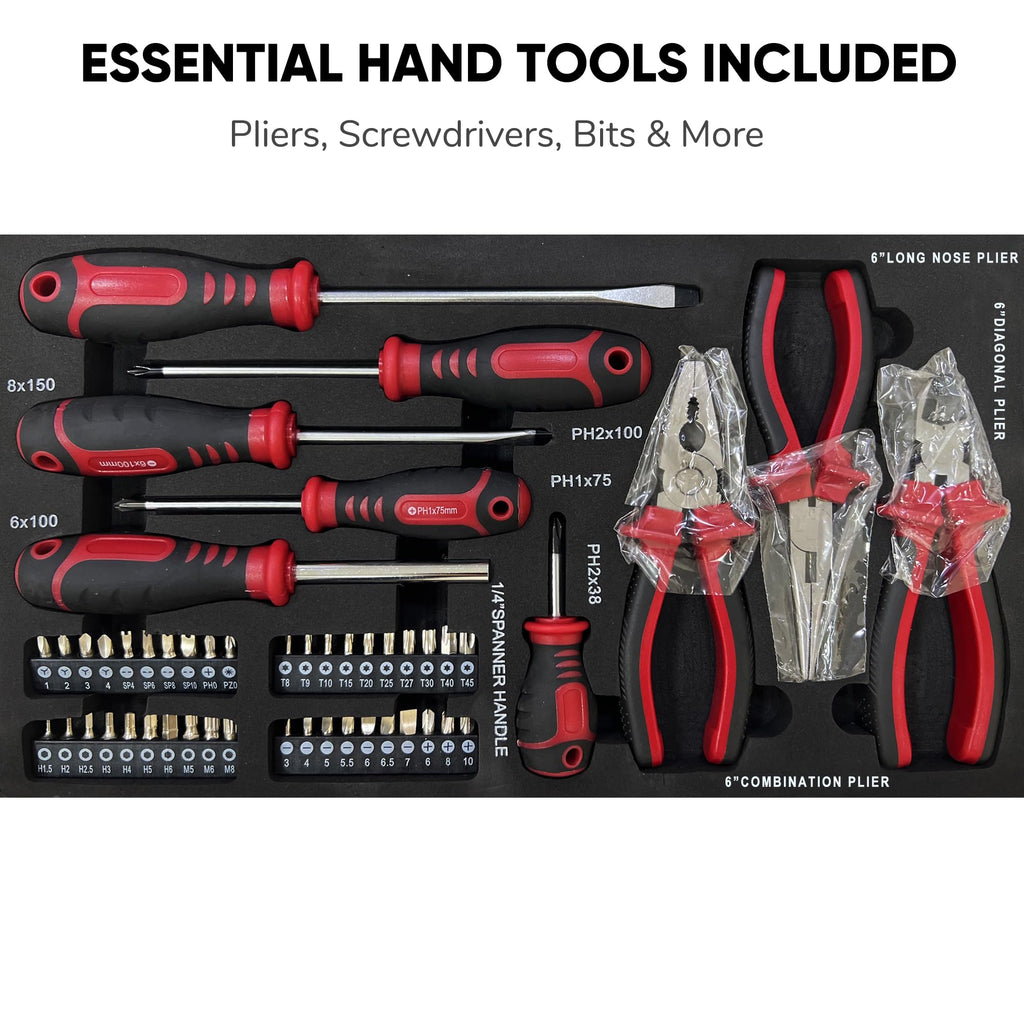 3-Drawer Steel Tool Chest with 439-Piece Mechanics Tool Set S1025