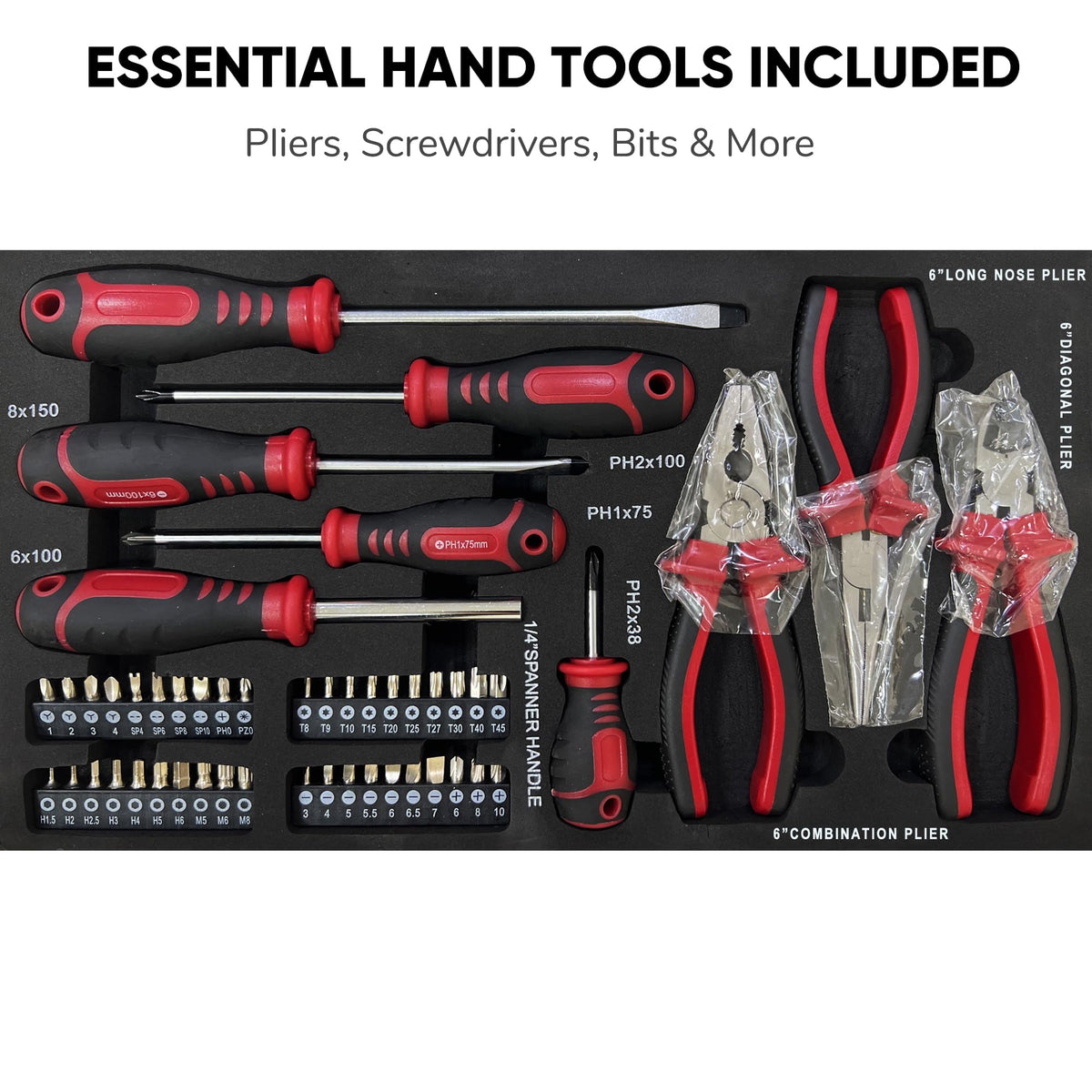 3-Drawer Steel Tool Chest with 439-Piece Mechanics Tool Set S1025