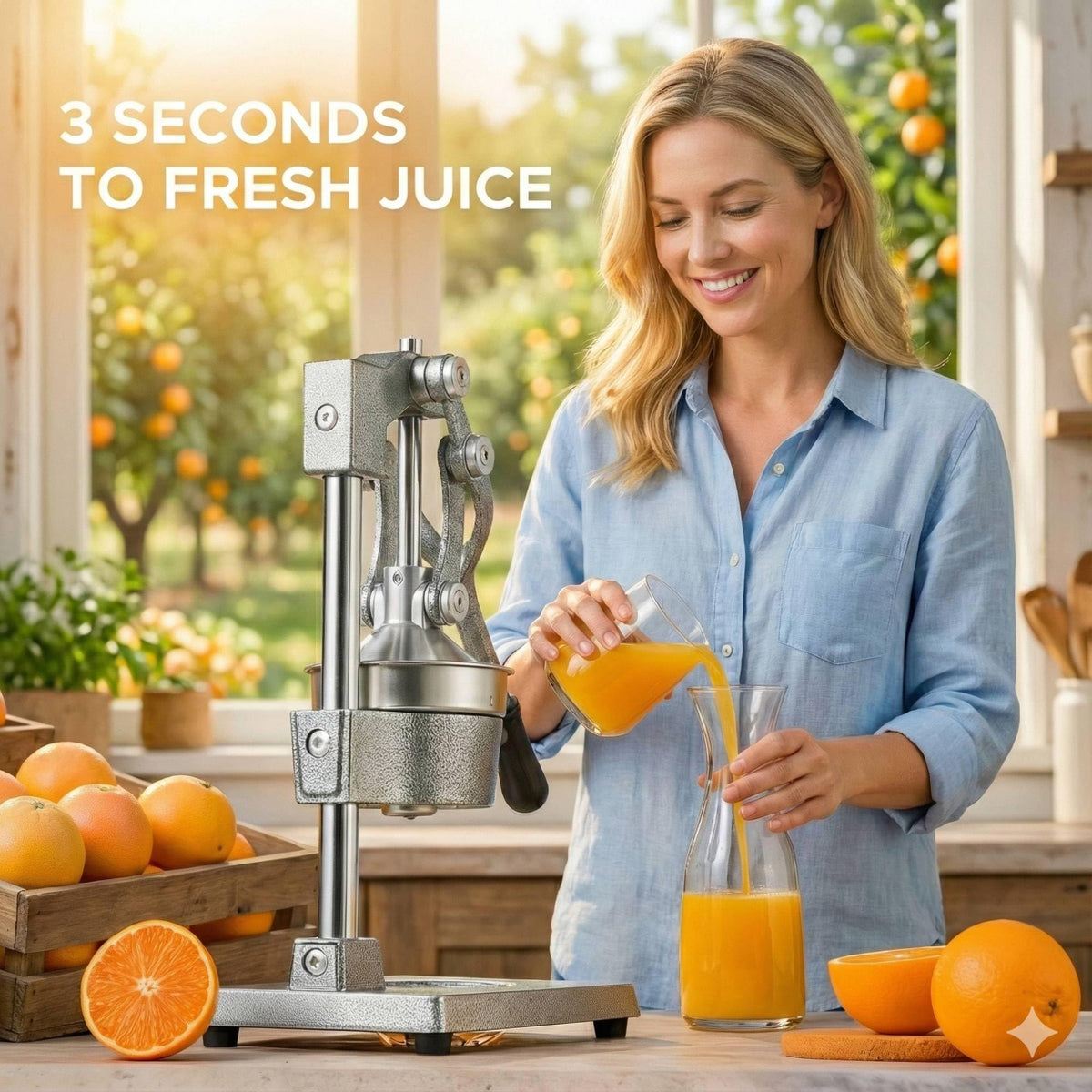 Cast Iron Manual Citrus Juicer with Strainer G359