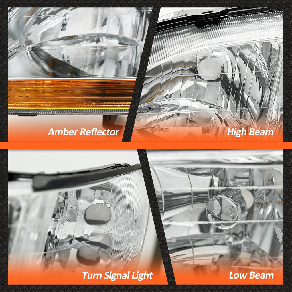 Chrome Headlights Assembly Pair P328024