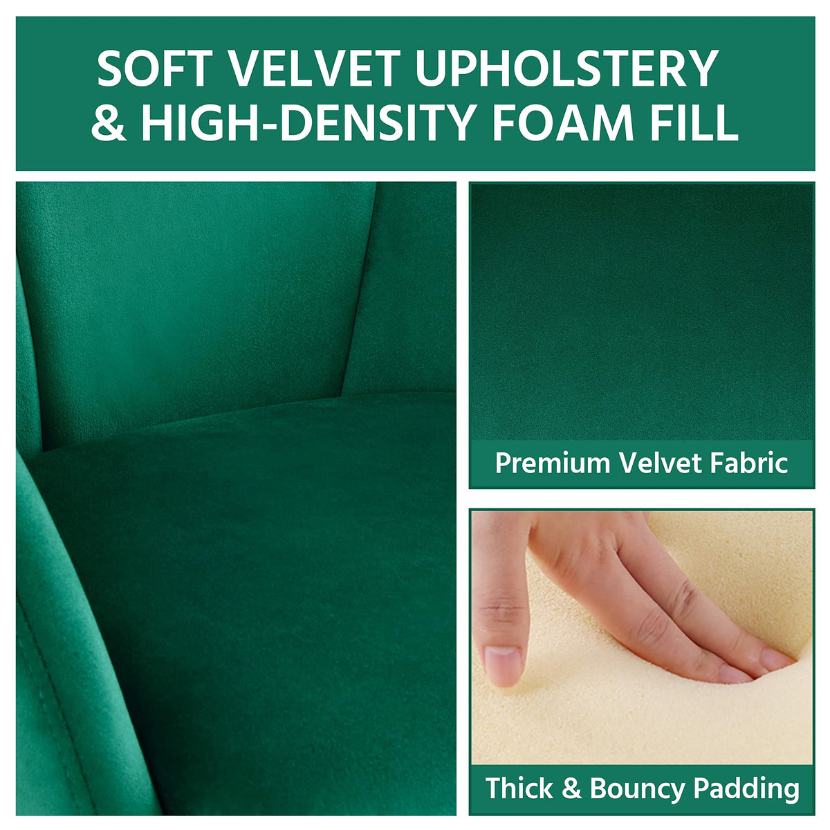 Green Flower Shape Accent Chairs Set of 2 I2938