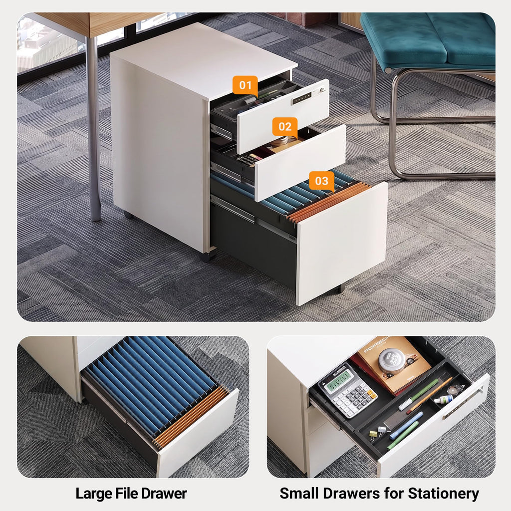 3 Drawer File Cabinet with Combination Lock F972306