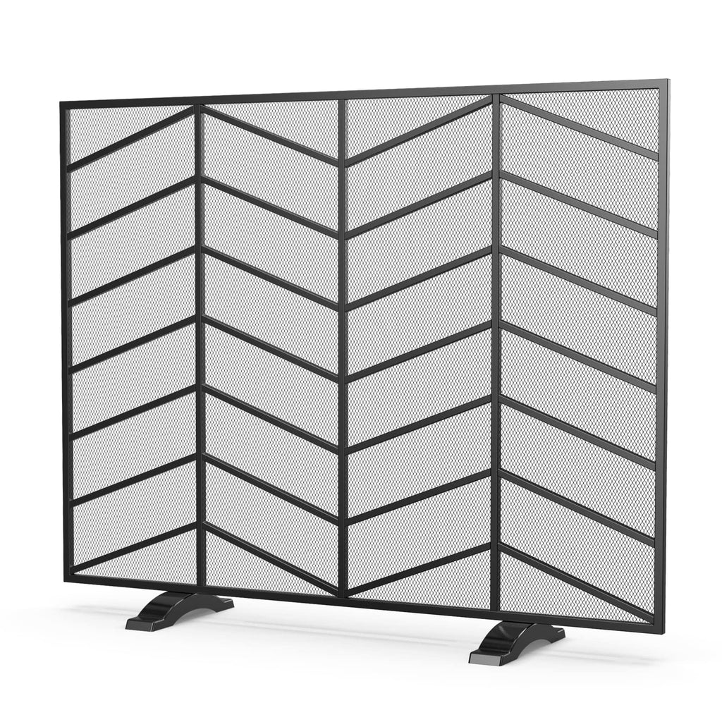 Iron Chevron Fireplace Screen X977686