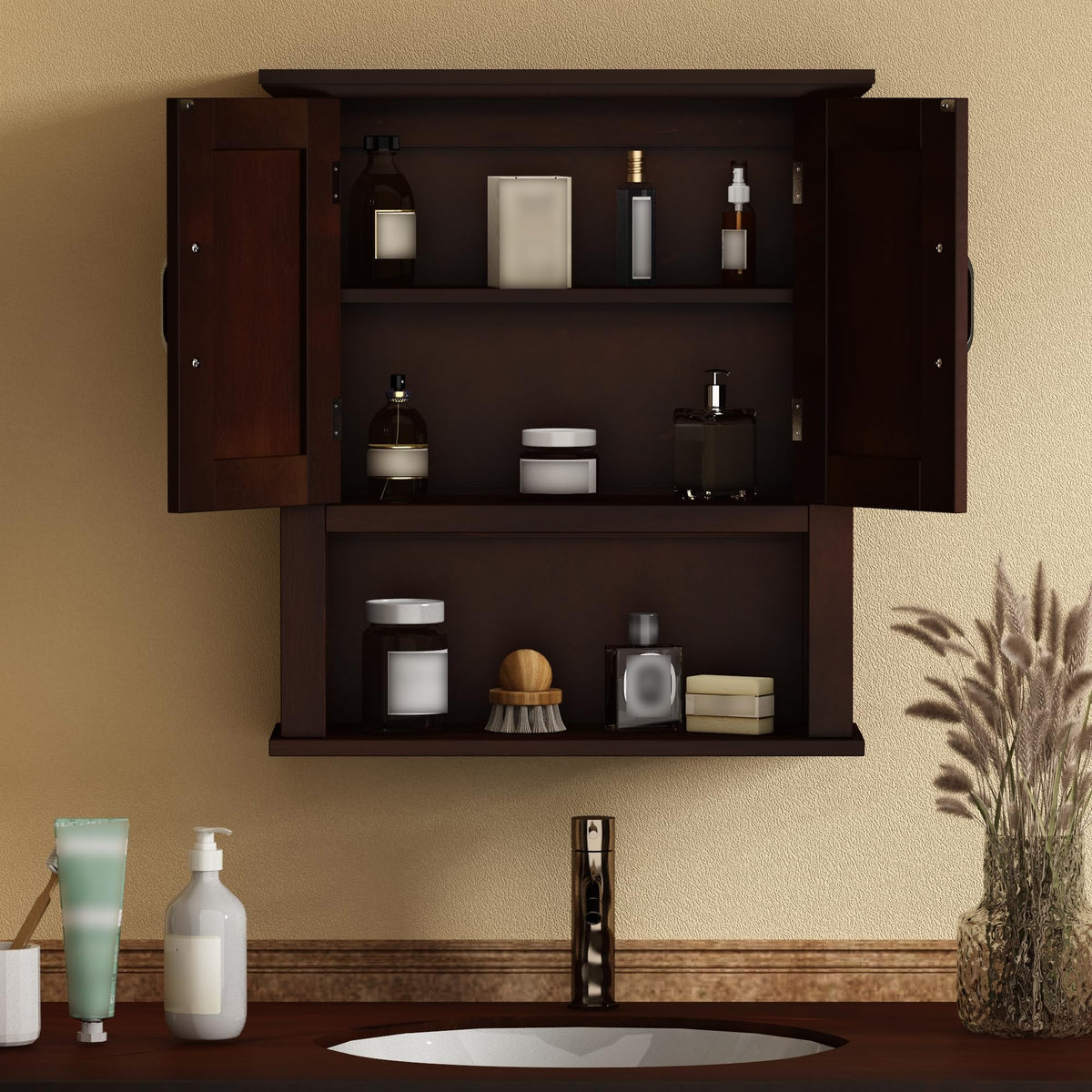 Wood Bathroom Wall Cabinet with Door D5949