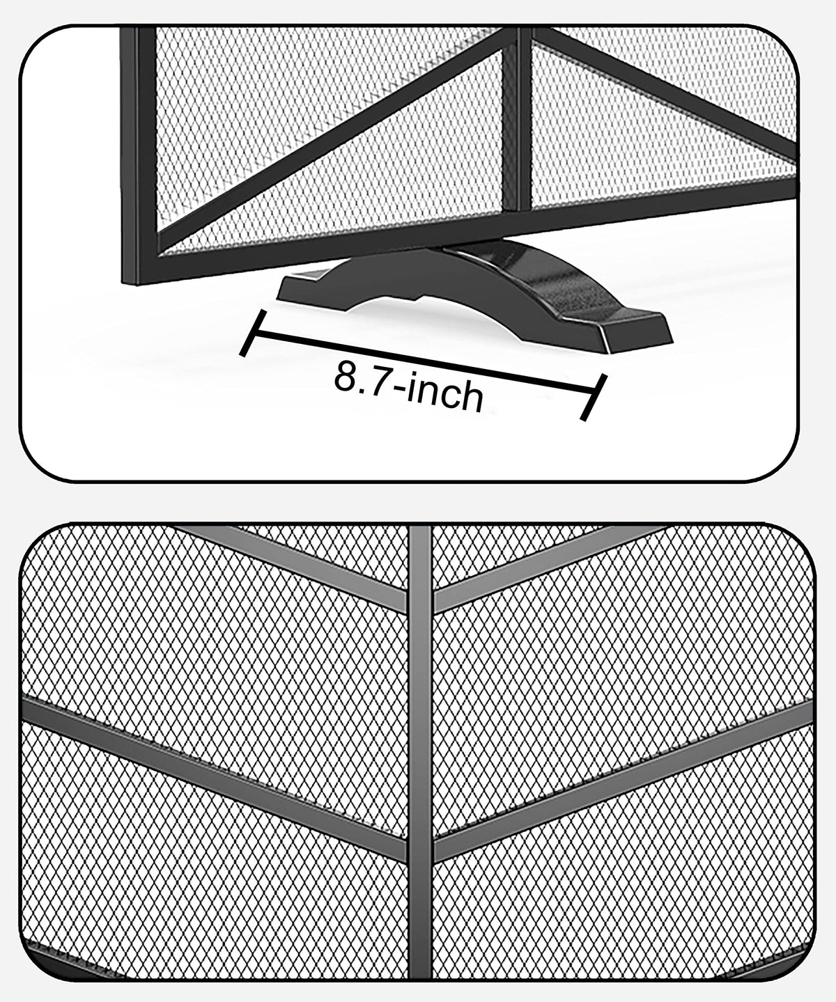 Iron Chevron Fireplace Screen X977686