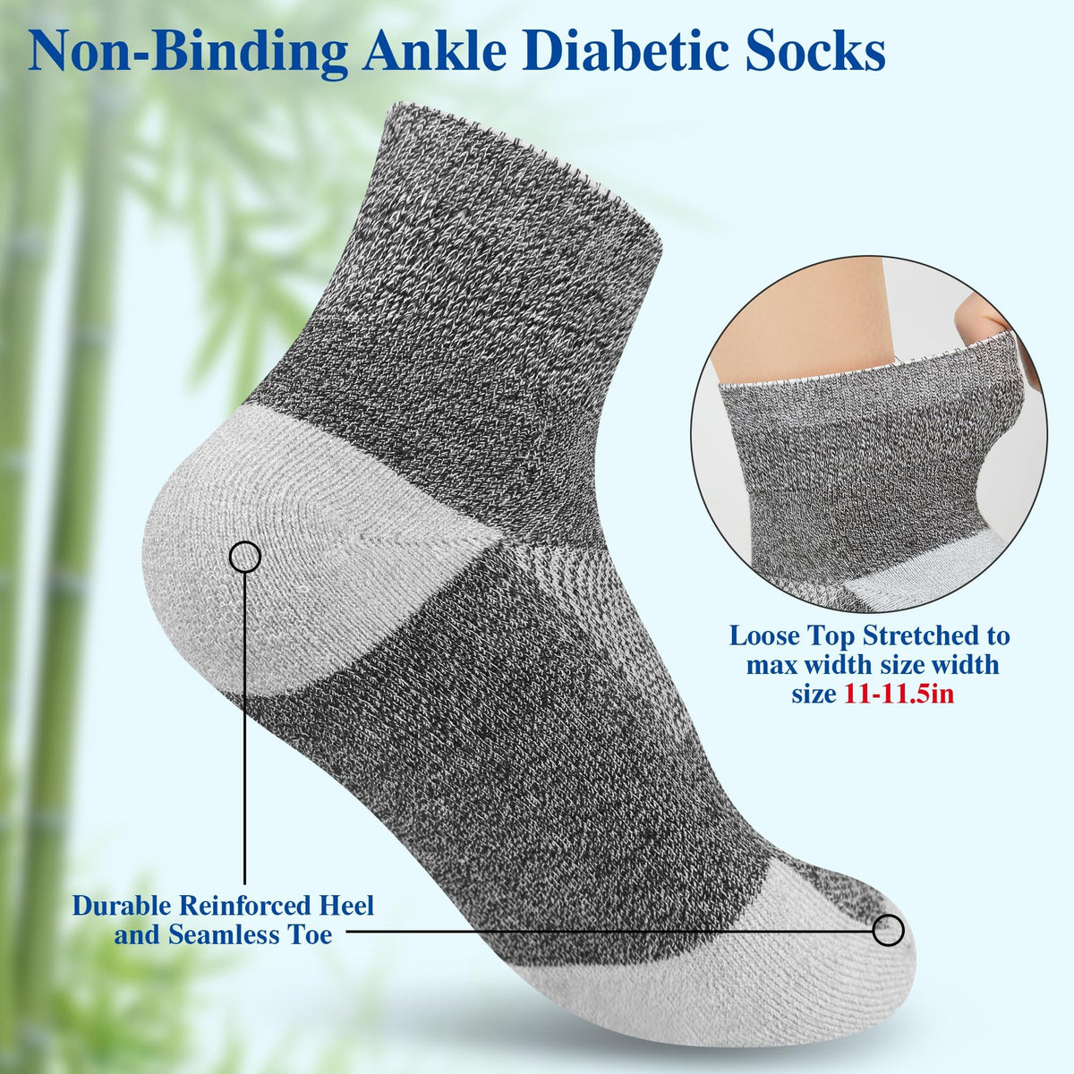 6 Pairs Ankle Diabetic Socks T5951