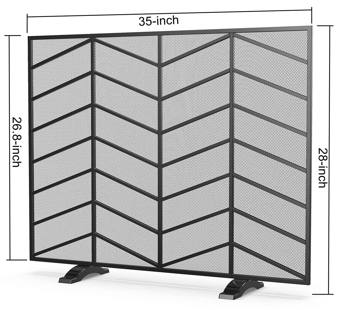 Iron Chevron Fireplace Screen X977686